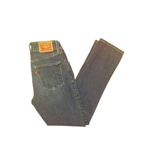 Levis Mid Rise Skinny Jeans Womens 4 Blue Stretch Ankle Dark Wash Ladies Casual